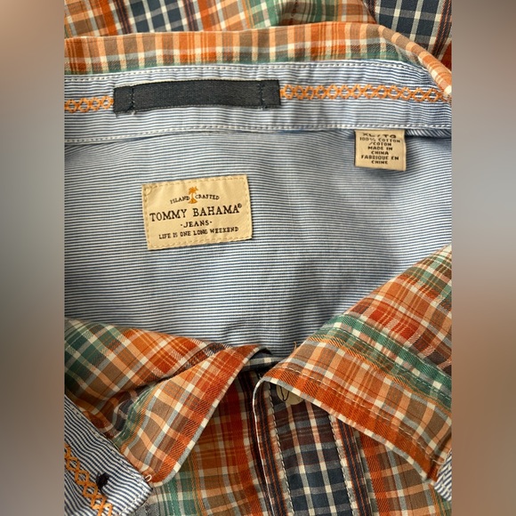Tommy Bahama Multi Color Cotton Men’s Shirt EUC Size XL/TG - Picture 6 of 9